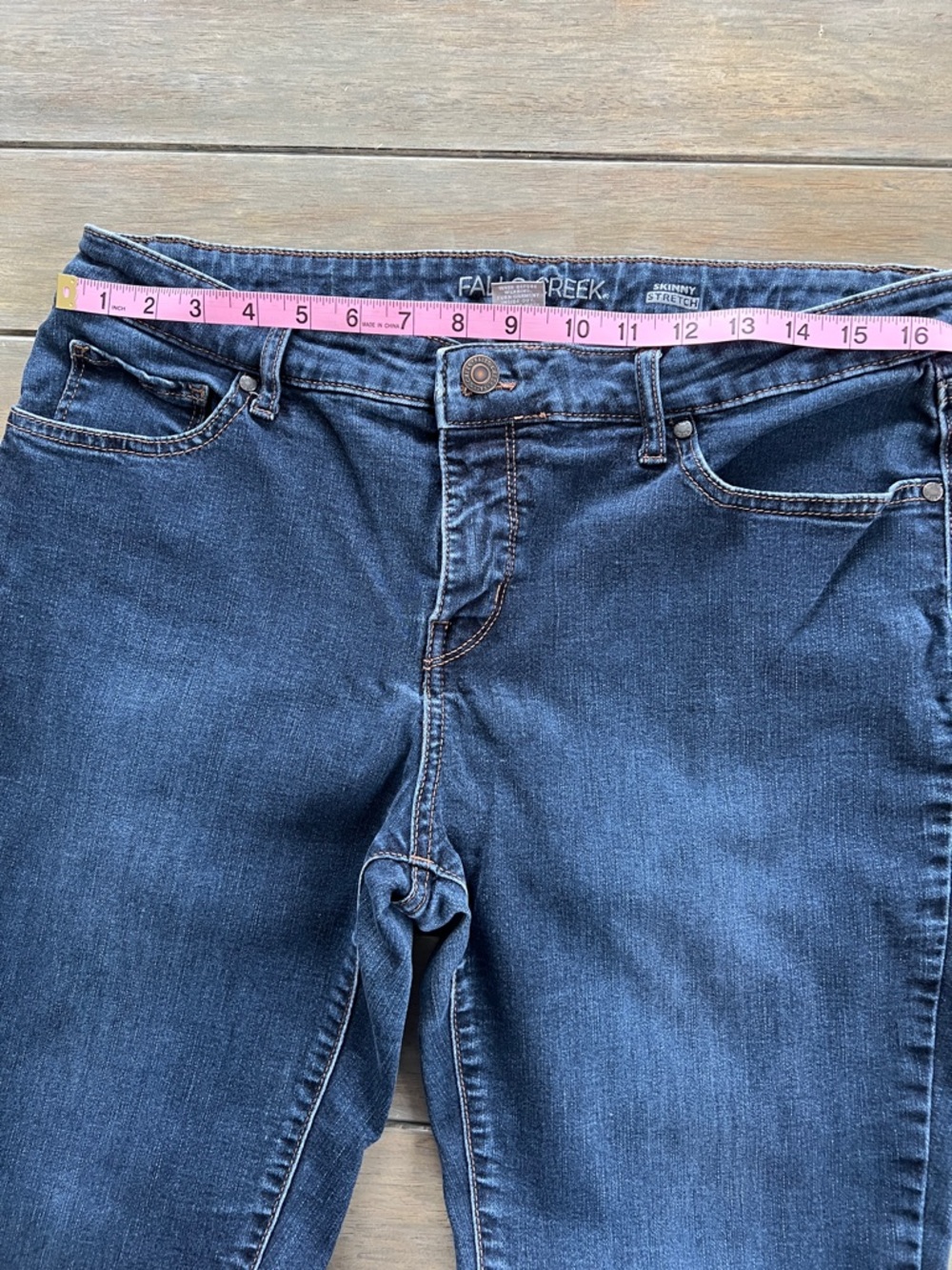 Falls Creek Dark Blue Skinny Jeans - Picture 4 of 10
